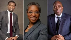 Three contestants for NBA presidency: Aare Olumuyiwa Akinboro, SAN // Lateef Omoyemi Akangbe, SAN, FCIArb // Oyinkansola Badejo-Okunsanya, SAN